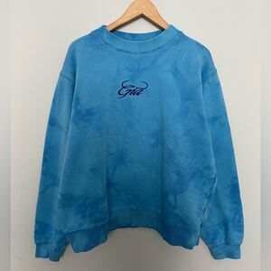 I.AM.GIA Sweater Blue Ribbed Crewneck Tie-Dye